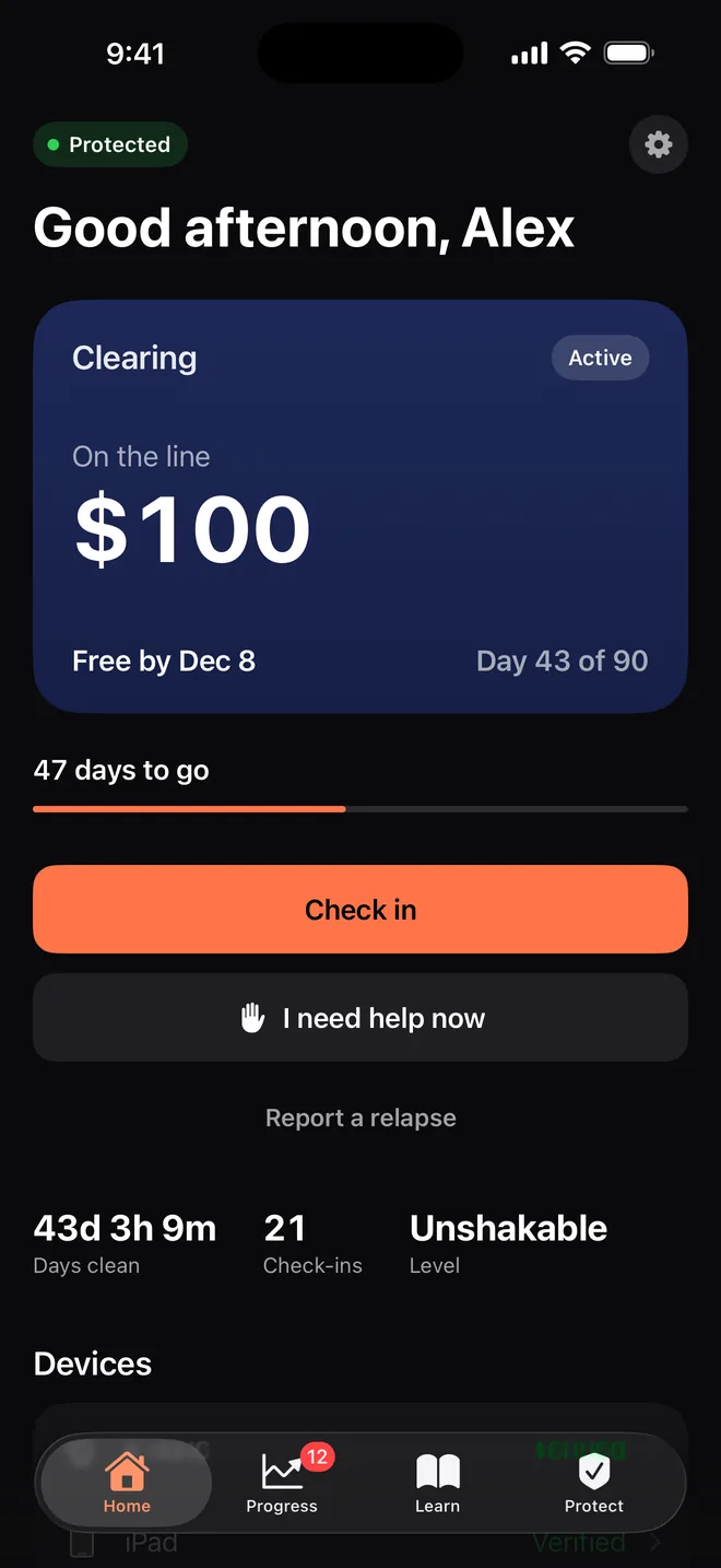 Home during a pledge: 100 dollars on the line, 47 days to go